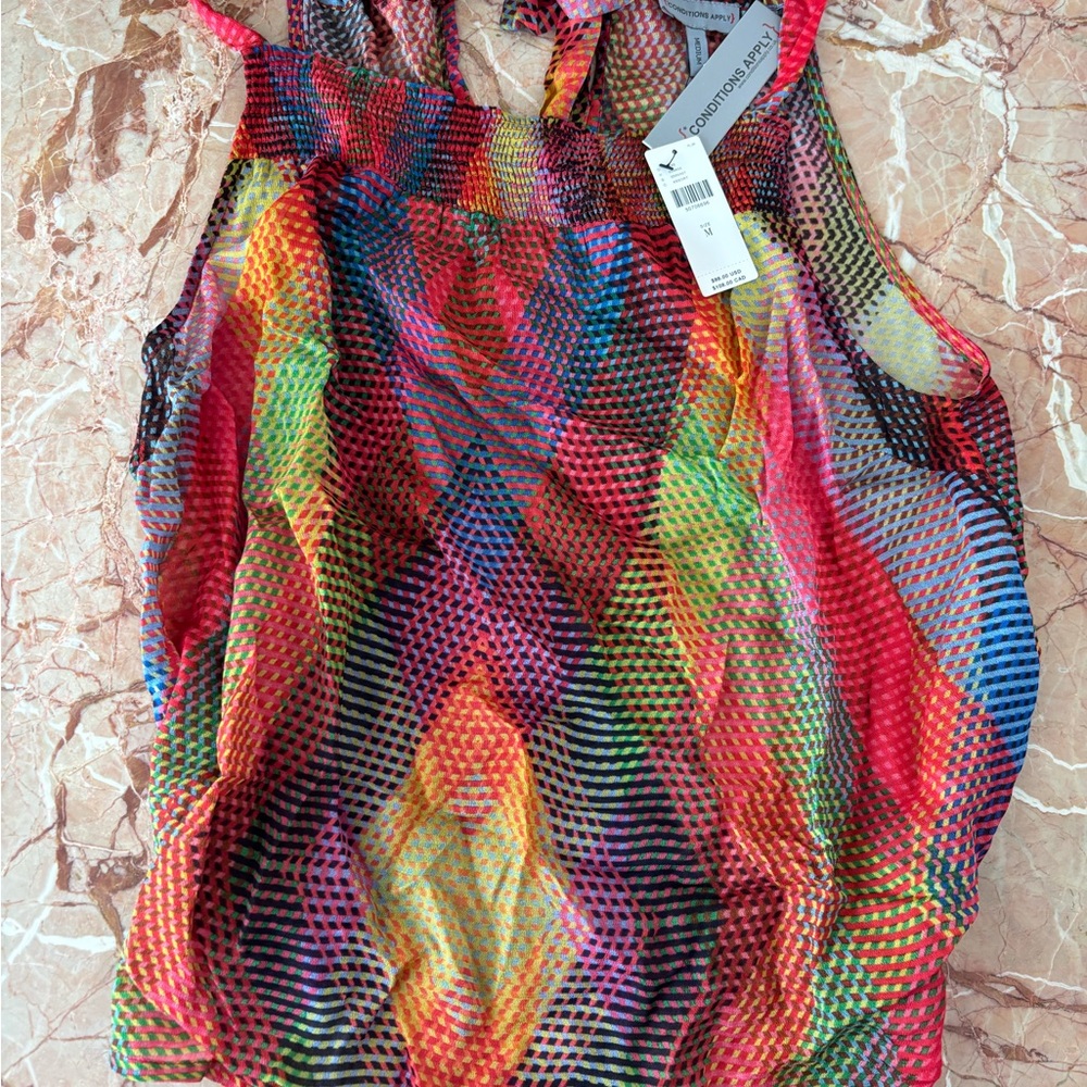 Conditions Apply Colorful Geometric Women's Top